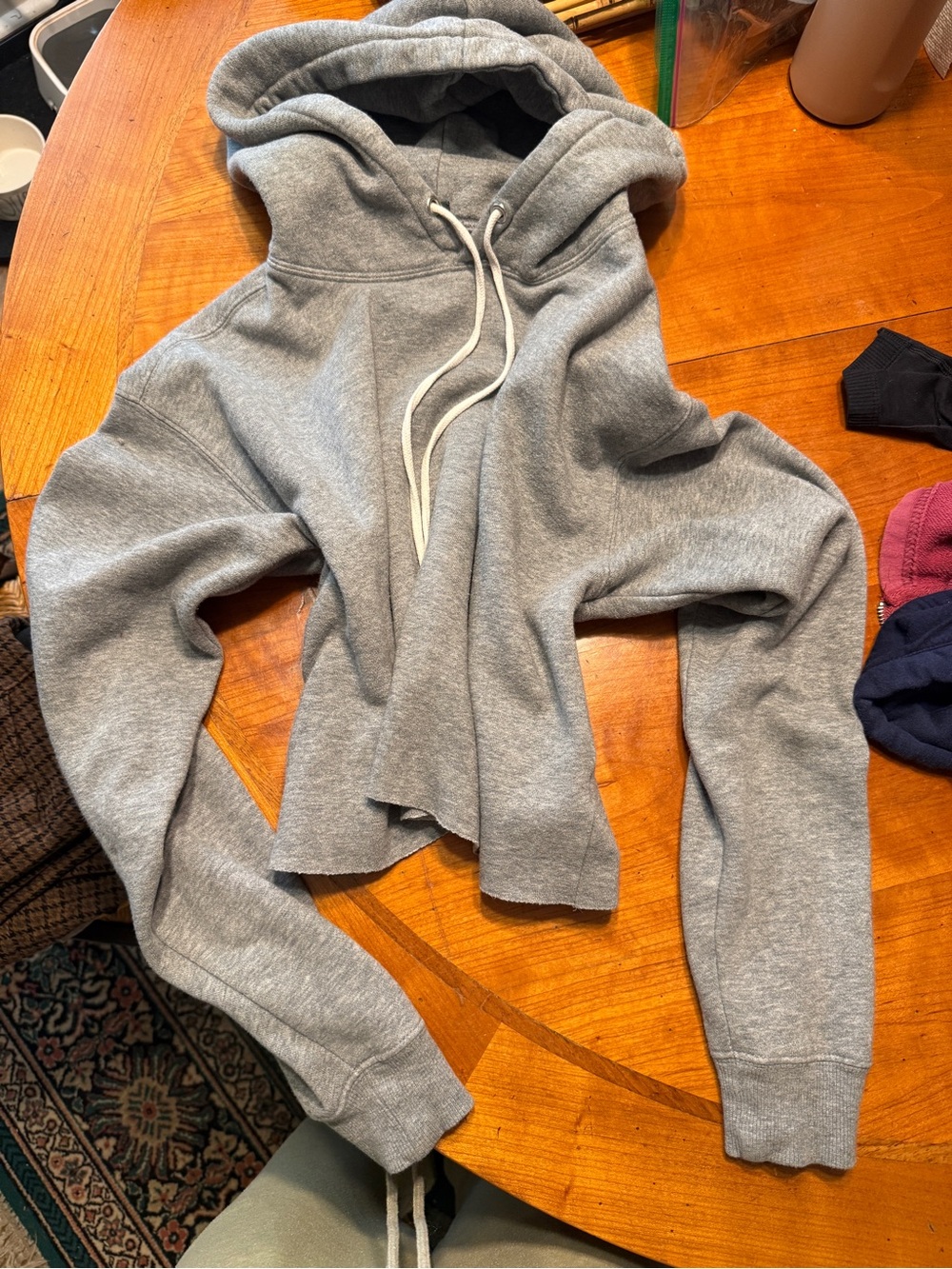 wild fable Gray Drawstring crop Hoodie